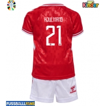 Dänemark Morten Hjulmand #21 Heimtrikotsatz Kinder EM 2024 Kurzarm (+ Kurze Hosen)